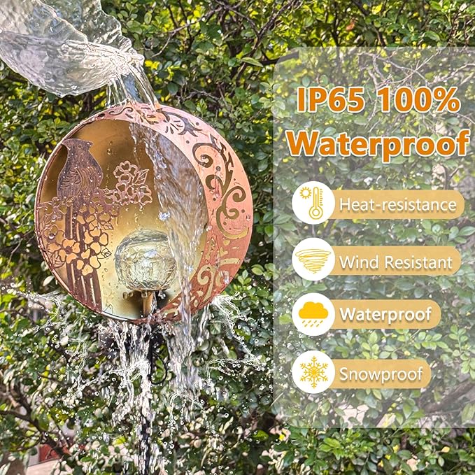 Unique Birthday Gifts for Women Mom Grandma,Solar Cardinal Garden Lights Outdoor Decor,Housewarming Gifts New Home for Patio, Lawn, Yard, Pathway