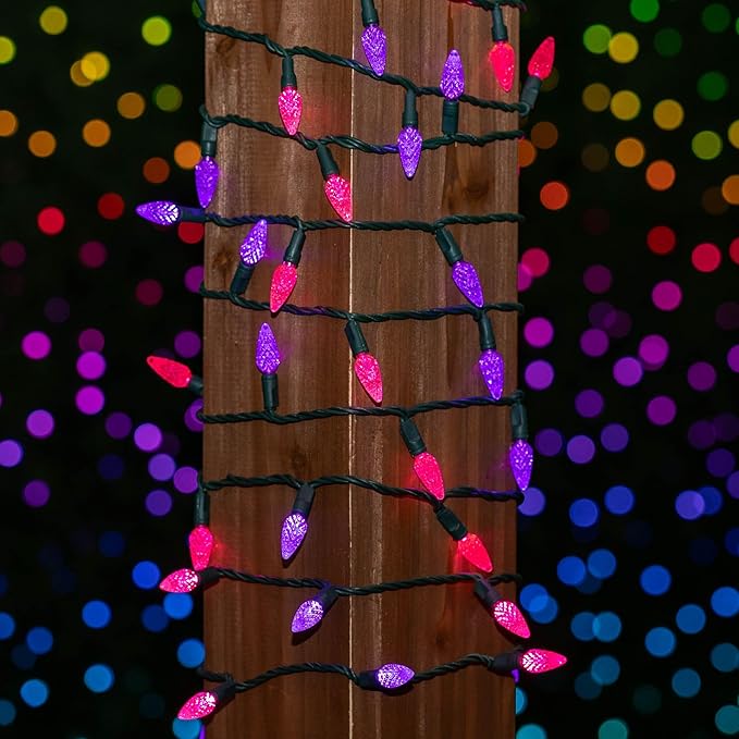 Novelty Lights 24FT 70 LED C6 LED Valentine's Day String Lights, Outdoor Christmas Tree Commercial Grade LED String | Lumora