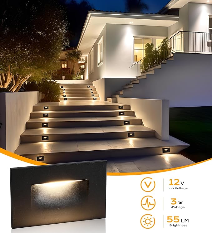 CLOUDY BAY 12V Low Voltage 3 Color Indoor and Outdoor LED Step Light,3000K/4000K/5000K Deck Lights,Stair Light,Wet | Lumora