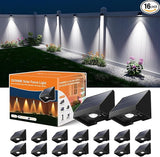 16 Pack Bright Sun Power Fence Lights Outdoor Waterproof with Cool White LED Spot, for Exterior Door, Deck, Step | Lumora