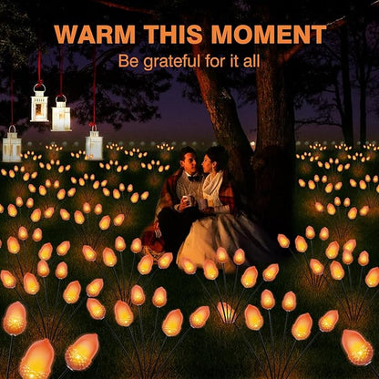 Thanksgiving Decorations Outdoor Solar Garden Lights,12LED Artificial Big 3D Acorn Thanksgiving Light, Fall Decor Solar Path Lights for Home Autumn Harvest Fall Party Decor,2PACKS Orange