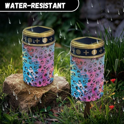 Paws Solar Memorial Lights for Graves Waterproof Outdoor Solar Lights Companion for Loved Ones or Loved Pets Cemetery Decorative Guardian Lights for Prayers Memorials