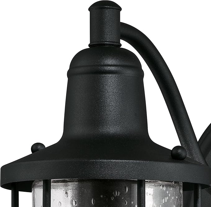 Westinghouse 6334700 Crestview One-Light Outdoor Wall Fixture, Textured Black Finish with Clear Seeded Glass | Lumora