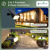 DINGLILIGHTING Solar Lights Outdoor Waterproof: IP65 Led Spot Light Decorations for Garden - 3 Lighting Modes Solar | Lumora