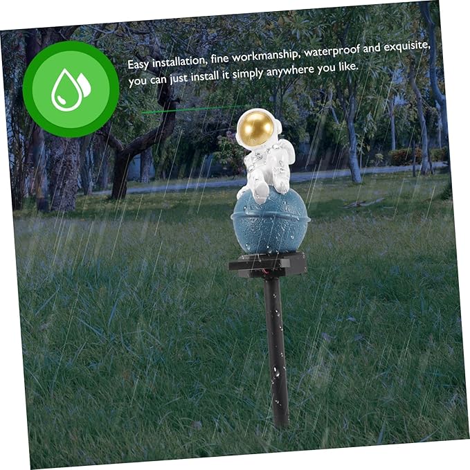 Milisten Outdoor Solar Pathway Light Astronaut Design Decorative Lamp for Garden Easy Installation Long Lifespan for Landscape Patio Lighting