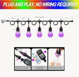 144FT Outdoor String Lights with 45 RGB Color Changing E26 Bulbs - Dimmable Shatterproof Edison Patio Lights for | Lumora