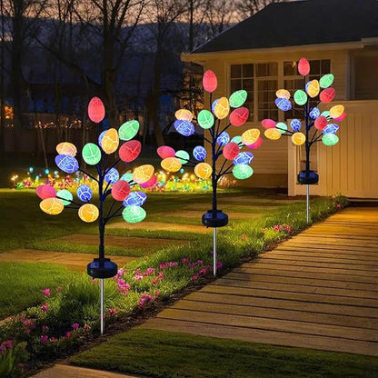 Solar Easter Egg Lights - 2 Pack LED Pathway Stake Lights | Outdoor Garden, Yard, Lawn Decor, Waterproof Lighted Eggs for Yard, Walkway,