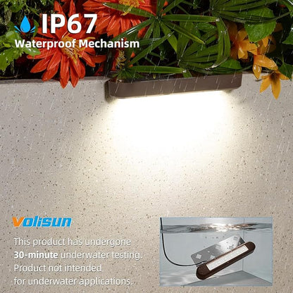 VOLISUN 7 Inch Retaining Wall Lights, IP67 Waterproof Hardscape Lighting, Cuttable Low Voltage Lighting, 12V Paver Lights, 2.8W Outdoor Step Landscape Lights, 5000K Daylight (8 Pack)