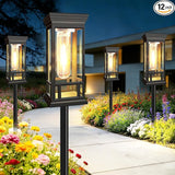 12 Pack Solar Pathway Lights Outdoor, Taller Bright Solar Path Lights Waterproof, Auto On/Off Solar Powered Garden | Lumora