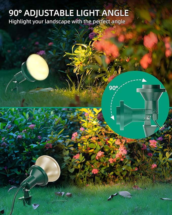 Outdoor Flood Light Holder with Ground Stake, Plug-in Waterproof Spotlight Fixture, PAR38 Compatible, E26 Socket | Lumora