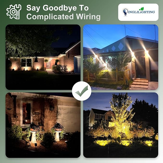 DINGLILIGHTING Solar Lights Outdoor Waterproof: IP65 Led Spot Light Decorations for Garden - 3 Lighting Modes Solar | Lumora
