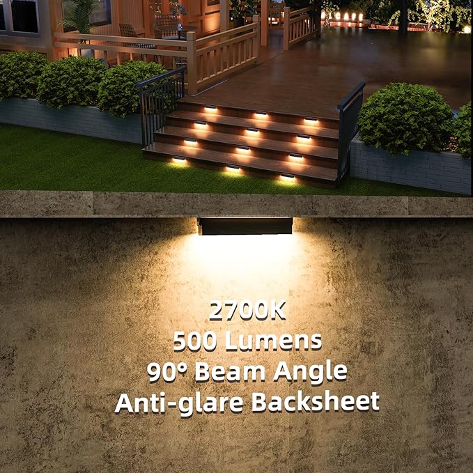 Teekuv 8 Pack 7 Inch Retaining Wall Lights, 5W LED Hardscape Lighting, 12V AC/DC Low Voltage Paver Lights Outdoor | Lumora