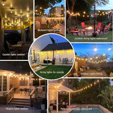 150 FT Outdoor String Lights for Outside Black with 48pcs Replaceable S14 Edison Lights 2200K, Weatherproof for | Lumora