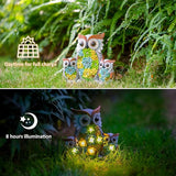 Solar Garden Statue Owl Decor – Cute Owl Family Figurines with LED Succulent Lights, Waterproof Outdoor Yard Art | Lumora