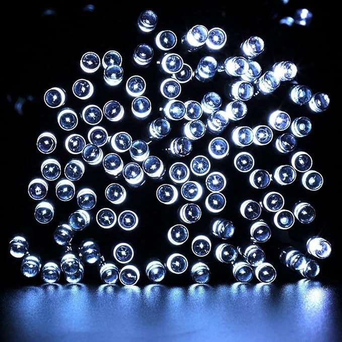 FULLBELL Fairy Lights Outdoor String Lights 33ft 100 LED with Memory Modes Controller, Extendable Christmas Lights Decorations for Wedding, Christmas, Party, Patio, Indoor Outdoor (White2)