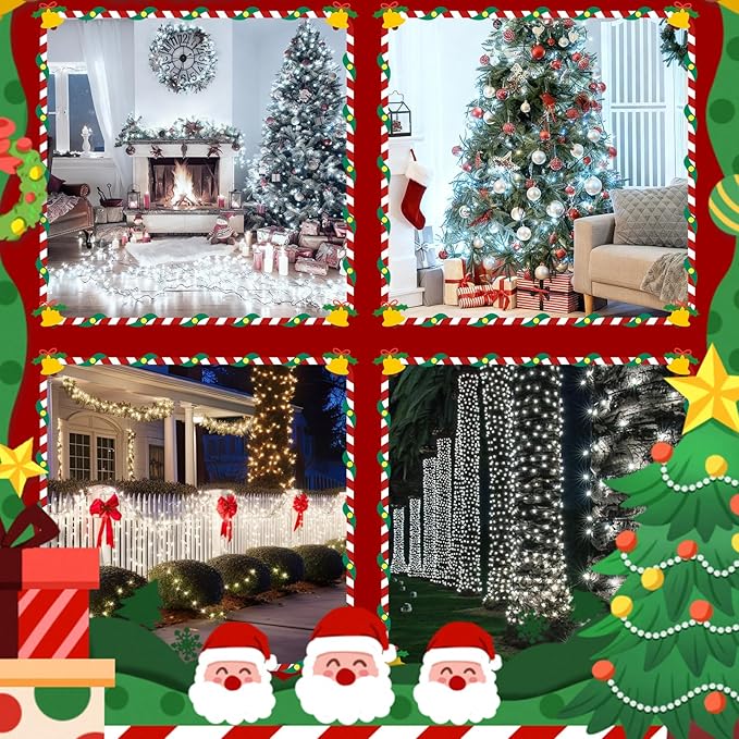2026 New Voice Control 88ft 240LED Smart Christmas String Lights Outdoor/Indoor | String Lights with Remote, 12Modes, 7Voice Commands & Timers, Christmas Twinkle Light for Xmas Tree Decor (Cool White)
