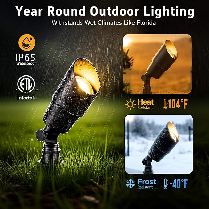 Gardenreet LED Spot Light Outdoor - Die-Cast Brass 12V Uplighting Waterproof, Low Voltage Landscape Lights Metal | Lumora