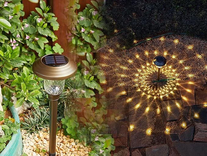Ulalaza Garden Solar Lights Multi-Color Changing LED Flower Stake Light Decorative Landscape Lawn Yard Outdoor Lights About Length 120 * 120 * 425mm/5 * 5 * 17inch
