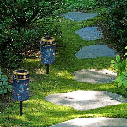 Butterfly Flower Cemetery Solar Lights Solar Garden Stake Lights Outdoor Stake Metal Lights Waterproof for Garden Lawn Patio or Courtyard