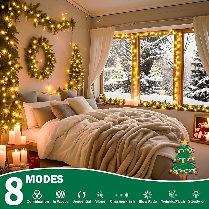 SAUIRS 600FT 1500 LED Christmas Lights Outdoor String Lights with 8 Modes Timer Waterproof Fairy Light Plug in for | Lumora