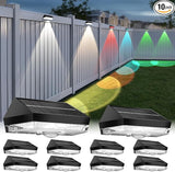 Solar Fence Lights Outdoor 10 Pack, 9 Fixed Colors & Auto Changing Waterproof Fence Lights Solar Powered, Solar | Lumora