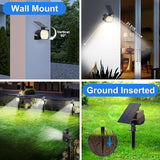 Solar Spot Lights Outdoor Waterproof IP67, 6 Pack - 50 LED Adjustable Solar Powered Landscape Spotlight with 3 | Lumora