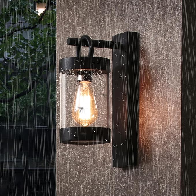 Outdoor Dusk to Dawn Wall Lights Modern Exterior Wall Mount Lantern Fixture Aluminum E26 Lamps Waterproof Porch | Lumora