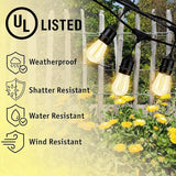 Holiday Lighting Outlet LED Outdoor Patio Lights | 46-Foot Hanging Outdoor String Lights | Includes 16 Dimmable 1.5 | Lumora