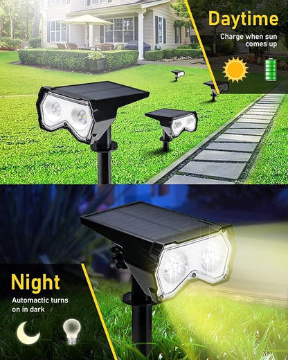 Solar Spotlights Outdoor [ 8 Colors/10 Modes], 2 in 1 Solar Powered Garden Spotlights with IP65 Waterproof, Landscape Pathway Lights for Christmas Decorations Pathway, Porch, Gate (6)