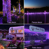 JMEXSUSS 200 LED Purple Solar Halloween Lights, 66 ft Rope Lights Outdoor Waterproof, PVC Tube Purple Christmas | Lumora