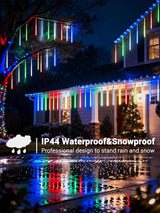 Flacchi Meteor Shower Icicle Lights - 5 Tubes 20" Each 270 LED Cascading Raindrop Lights, Timer Outdoor Waterproof | Lumora