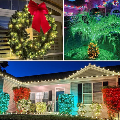 100 LED 5MM Multicolor Christmas Lights, 33FT Indoor/Outdoor String Light, Mini Lights for Garden, Patio, Christmas Trees - Green Wire, Commercial Grade, UL Listed