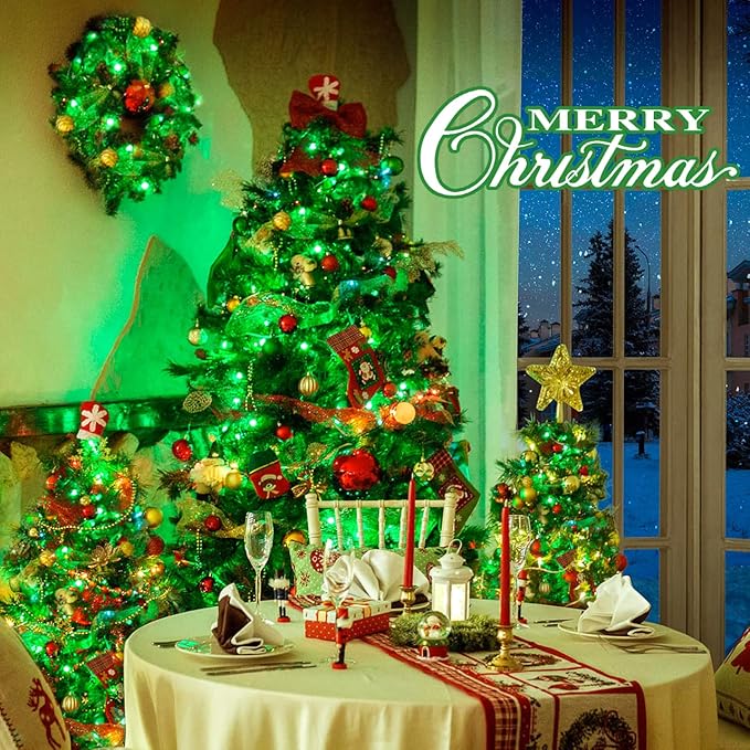 JMEXSUSS 250 LED Green Christmas String Lights Indoor, 91.5ft Connectable Green LED Light Outdoor Waterproof, 8 Modes Christmas Lights Plug in for ST Patricks Day Tree Decoration