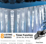 Toodour Christmas Icicle Lights Outdoor, 20 Tubes 90 LED Icicle Light with 8 Modes, Indoor Outdoor Crystal String | Lumora
