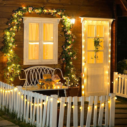 JMEXSUSS Solar String Lights Outdoor Waterproof, Solar Christmas Lights for Garden Patio Yard Tree Party Christmas Decorations, Crystal Globe