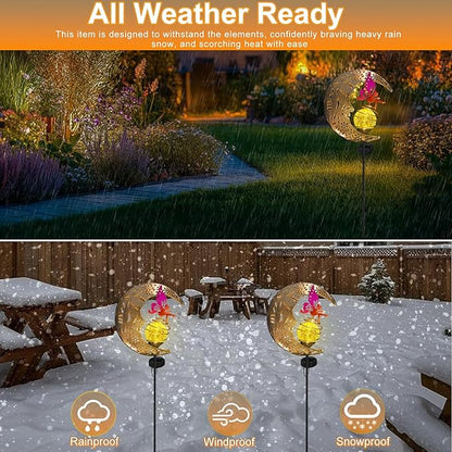 Hunayda Garden Solar Lights Decor,Moon Fairy Pathway Outdoor Stake Lights,Landscape Lights for Yard,Thanksgiving Day,Christmas Day Gift