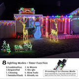 Icicle lights Outdoor - 33ft Christmas Lights with 400LED 75 Drops 8 Modes, Plug in Curtain String Lights | Lumora