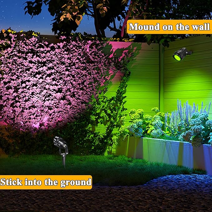 9W Low Voltage Landscape Lighting with Connectors RGB Color Changing LED Landscape Spotlight Waterproof Spot Lights | Lumora