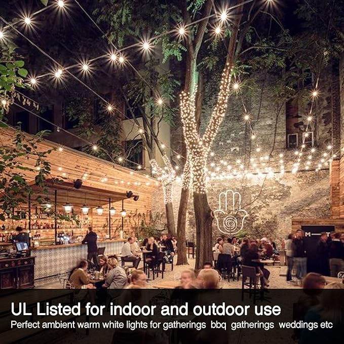 Banord 29FT Globe Outdoor String Lights, Shatterproof Patio Lights with 15 Dimmable Plastic Bulbs, Waterproof | Lumora