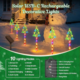 Christmas Solar Pathway Lights Outdoor Decorations,10 Modes 78 LED Outdoor Christmas Tree Solar Candy Stake Lights | Lumora