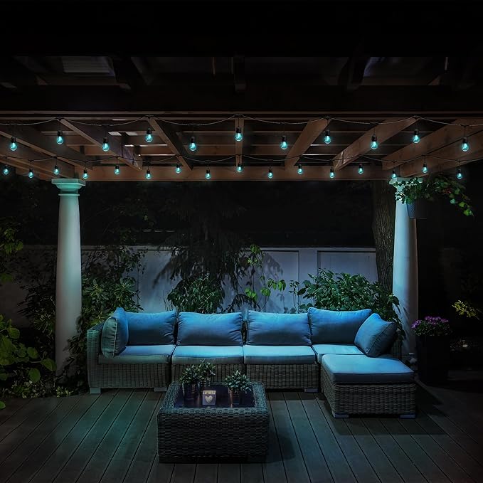 Feit Electric 24ft LED String Light, Color Changing, 3000K Bright White, 15,000-Hour Lifetime, Heavy-Duty 18/2 Cord for Outdoor Use Only, Linkable, Remote Control Included, SL24-12/RGBW/WFIL