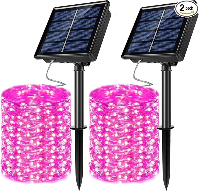 2 Pack Solar Powered Fairy String Lights Outdoor Waterproof 8 Modes Twinkle Christmas Decorations Lights, Each | Lumora
