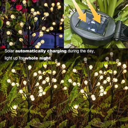 Solar Garden Lights Outdoor, DIY Waterproof Decorative Solar Lights Outdoor 2 Pack with 2 Modes, 20 LED Acrylic Sphere Garden Decor Yard Patio Lawn, Gifts for Mother's Day Mom