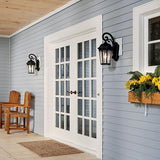 Kichler Courtyard 17.75" 1 Light Outdoor Wall Light with Clear Seeded Glass in Rubbed Bronze for Entry or Garage | Lumora