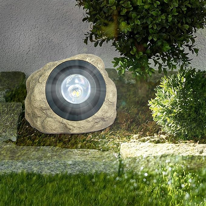 Solar Rock Spot Light – Outdoor Garden Landscape Spotlight | Waterproof Resin Simulated Stone Lamp | LED Lawn Tree | Lumora