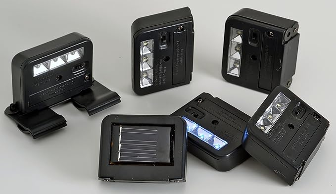 Solar Deck Lights – Outdoor LED Stairway & Alarm Sign Mini Spotlights, Weather‑Resistant, Set of 6