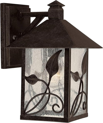 Franklin Iron Works French Garden Rustic Farmhouse Natural Cottage Outdoor Wall Light Fixture Bronze Lantern 10 1/2" Clear Seedy Glass Exterior Barn Deck House Porch Yard Patio Outside Garage