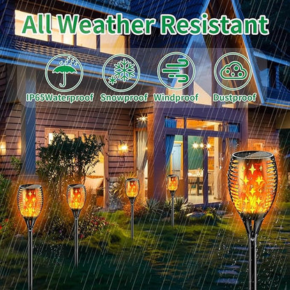 YoungPower 43'' Large Solar Torch Light Flickering Flames, Waterproof Outdoor Decoration Light for Yard Driveway, 6 Pack