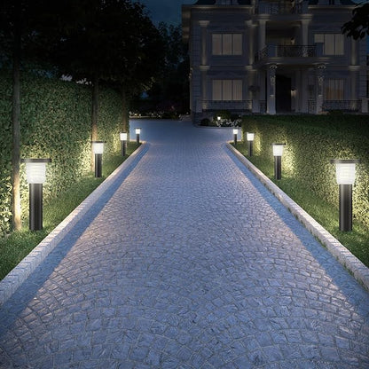 Solar Pathway Lights Outdoor 2 Pack, IP65 Waterproof Solar Powered Outdoor Lighting with 3-Color Remote Control, Auto On/Off Landscape Lights for Yard, Garden, Driveway, Patio, Walkway