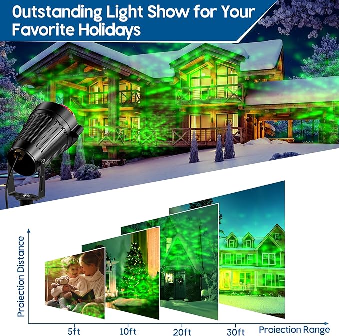 Christmas Halloween Outdoor Spotlight RGB Lights Projector, 12W Color Changing Landscape Lighting for Yard Garden Patio Decor, 4 Pack of 120V Waterproof LED Landscape Lights for Home Party Decorations